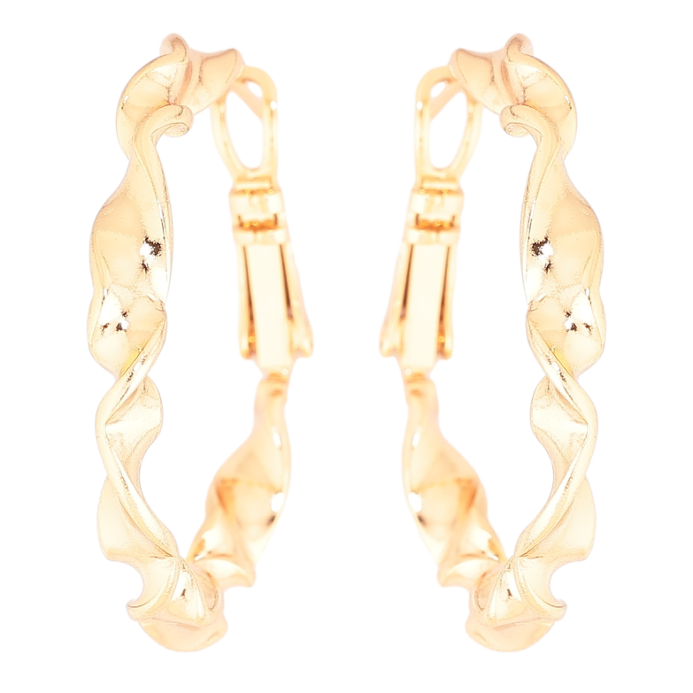 Серьги Xuping Позолота 18K кольца (конго) Декоративный узор ø 3см фото №7