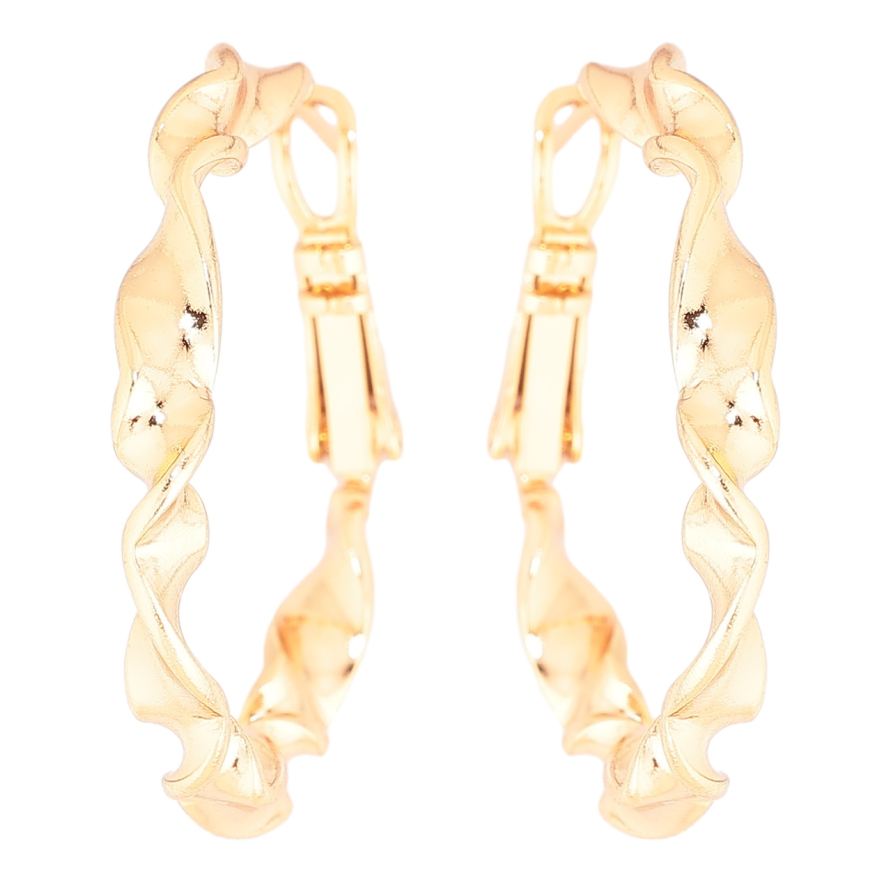 Серьги Xuping Позолота 18K кольца (конго) Декоративный узор ø 3см фото №1