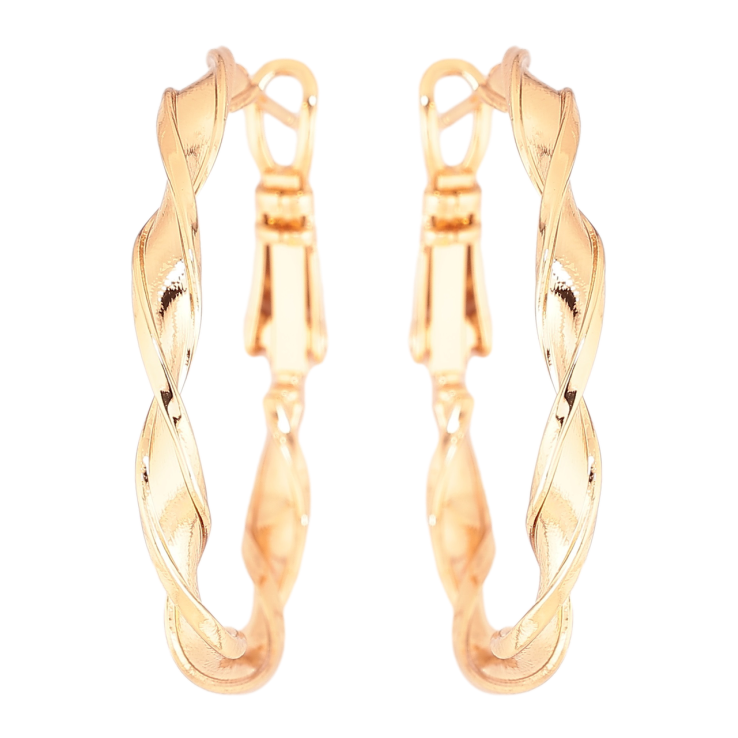 Серьги Xuping Позолота 18K кольца (конго) Декоративный узор ø 3см фото №16