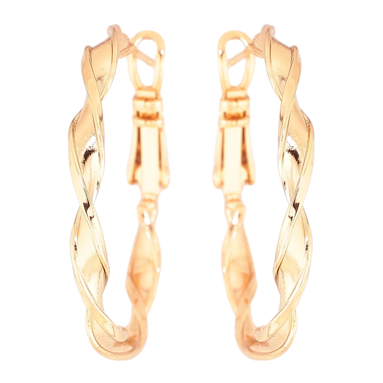 Серьги Xuping Позолота 18K кольца (конго) Декоративный узор ø 3см фото №5