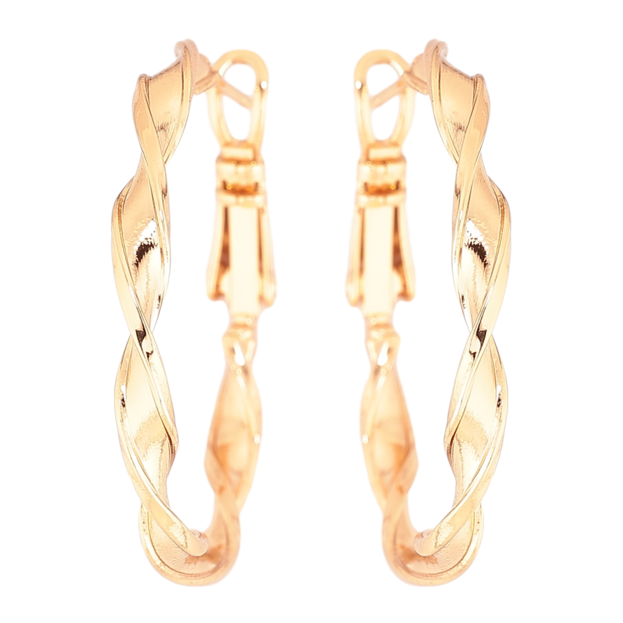 Серьги Xuping Позолота 18K кольца (конго) Декоративный узор ø 3см фото №1