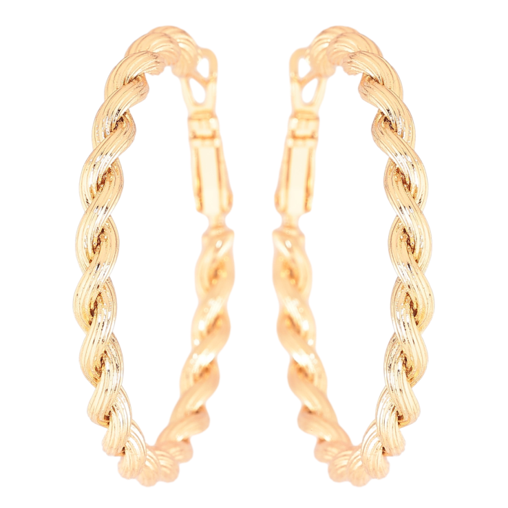 Серьги Xuping Позолота 18K кольца (конго) Декоративный узор ø 4см фото №14