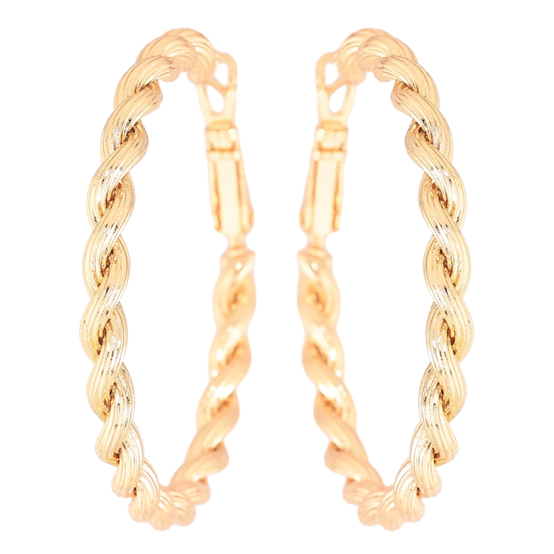 Серьги Xuping Позолота 18K кольца (конго) Декоративный узор ø 4см фото №7