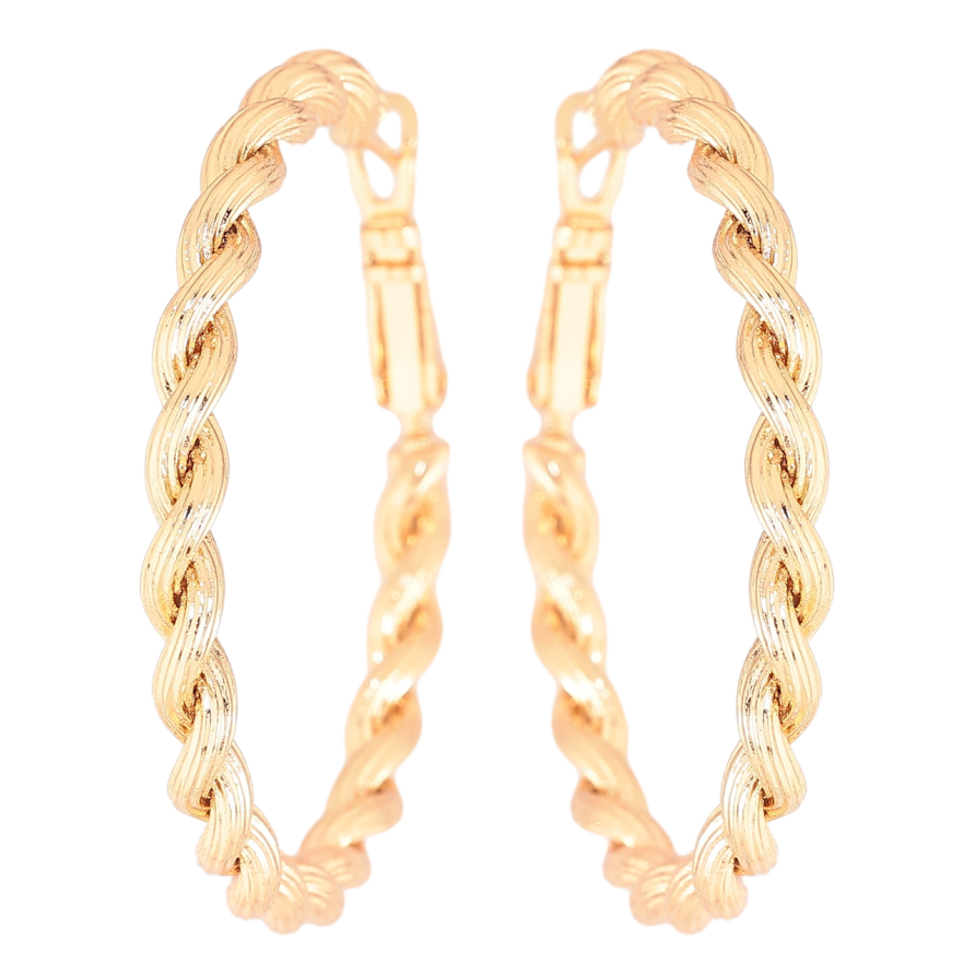 Сережки Xuping Позолота 18K кільця (конго) «Декоративний візерунок» ø 4см фото №1