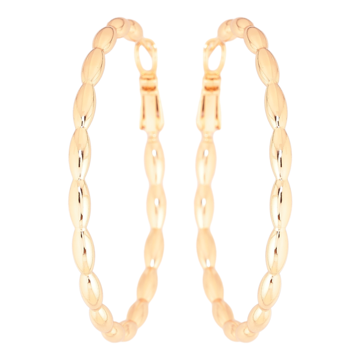 Серьги Xuping Позолота 18K кольца (конго) Декоративный узор ø 4.5см фото №17