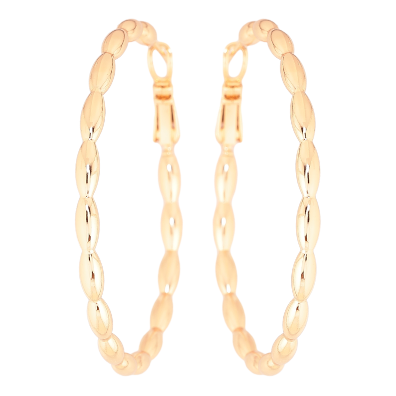 Серьги Xuping Позолота 18K кольца (конго) Декоративный узор ø 4.5см фото №6