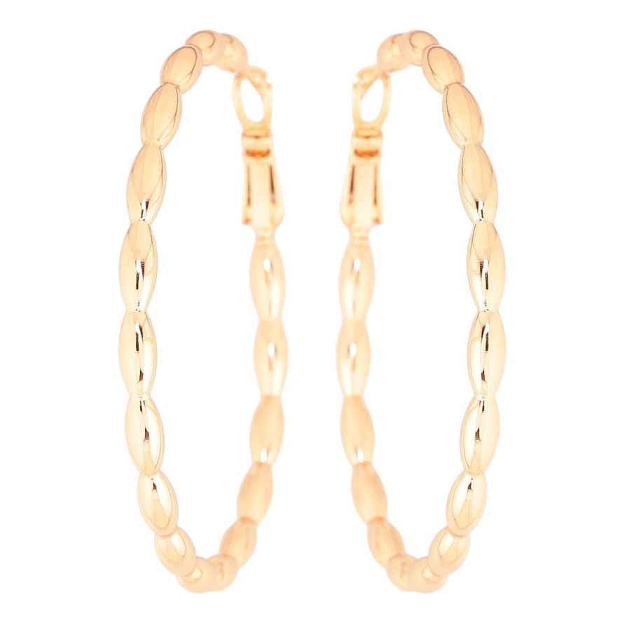 Сережки Xuping Позолота 18K кільця (конго) «Декоративний візерунок» ø 4.5см фото №1