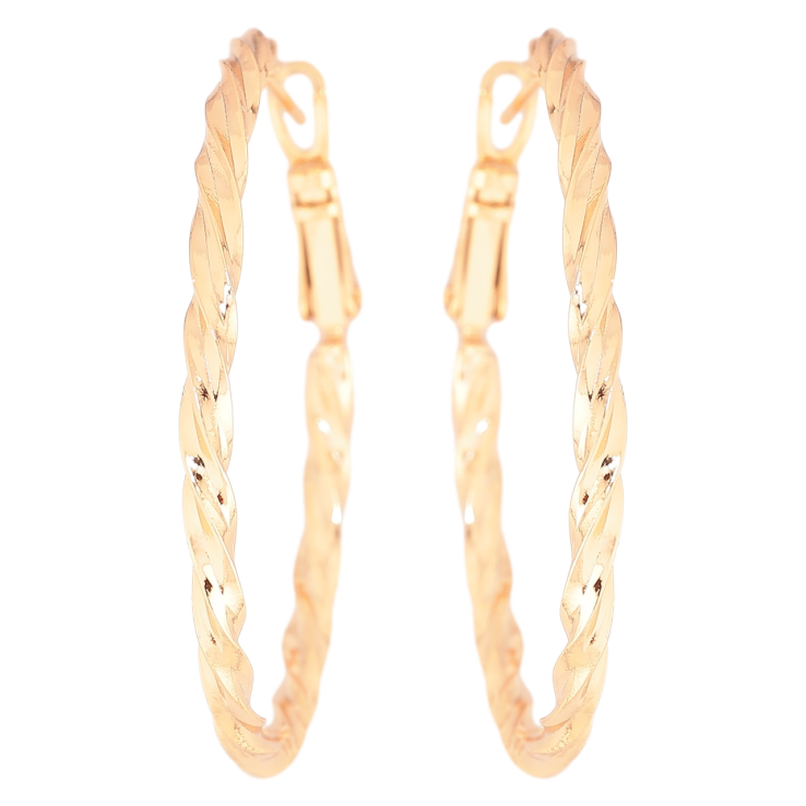 Серьги Xuping Позолота 18K кольца (конго) Декоративный узор ø 4см фото №9