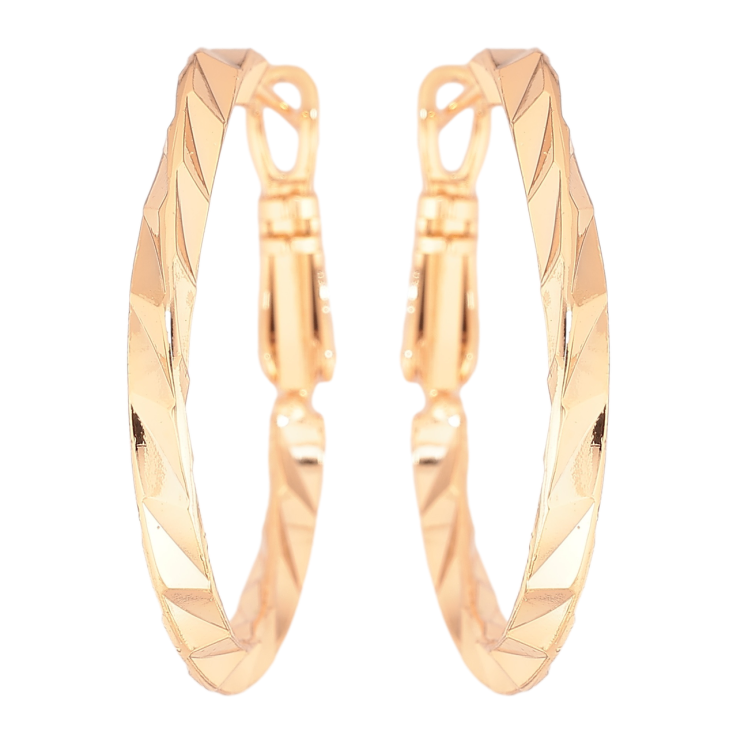 Серьги Xuping Позолота 18K кольца (конго) Декоративный узор ø 3см фото №18