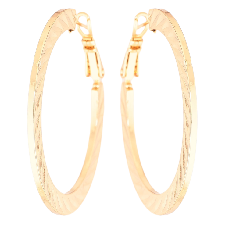 Серьги Xuping Позолота 18K кольца (конго) Декоративный узор ø 4см фото №16