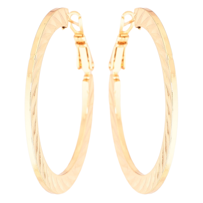 Серьги Xuping Позолота 18K кольца (конго) Декоративный узор ø 4см фото №1