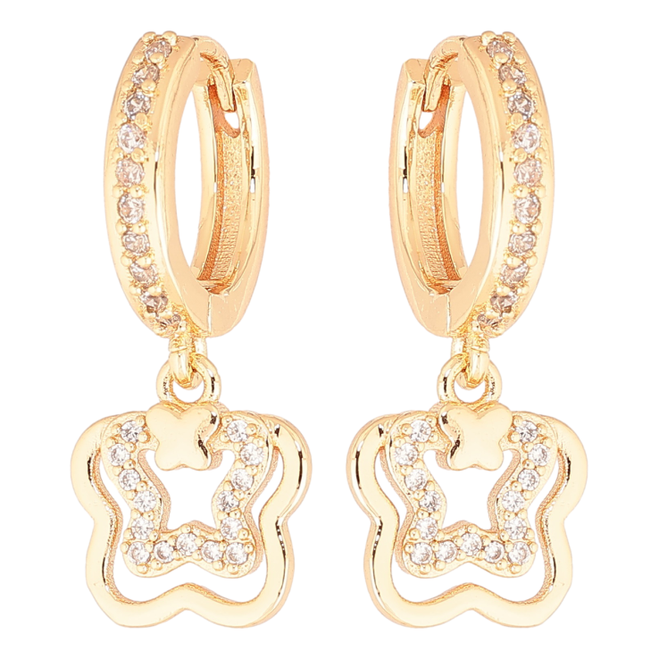 Сережки Xuping M&L Колір 18K підвіски на колечках «Метелики» фото №9