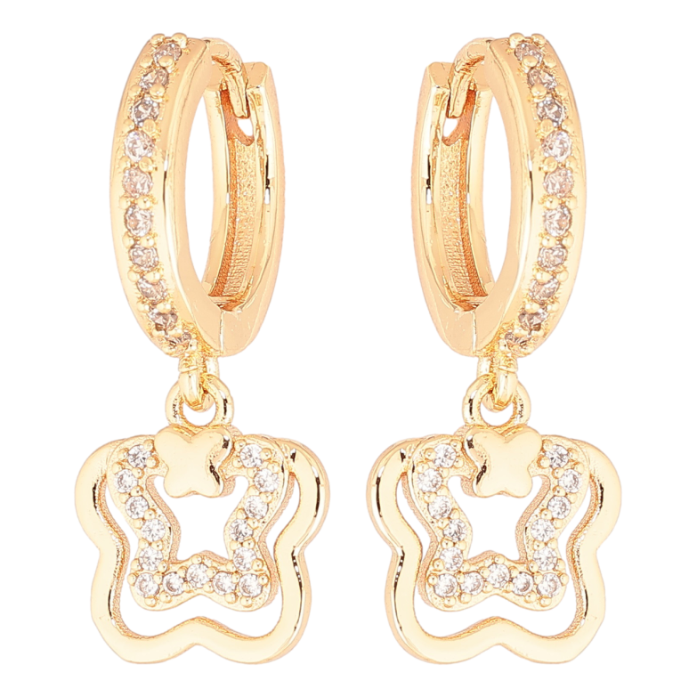 Сережки Xuping M&L Колір 18K підвіски на колечках «Метелики» фото №4