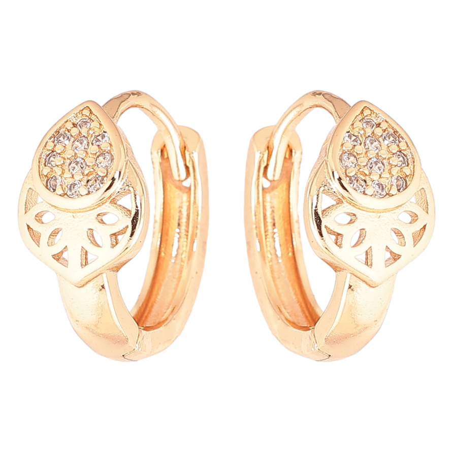 Серьги Xuping M&L Цвет 18K колечки Декоративный узор с кристаллами фото №1