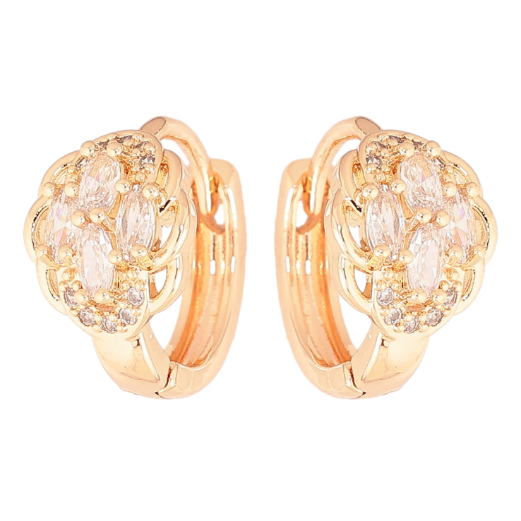 Серьги Xuping M&L Цвет 18K колечки Узор с кристаллами фото №16