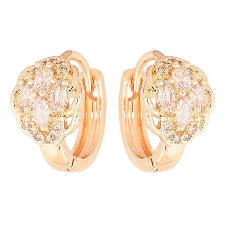 Сережки Xuping M&L Колір 18K колечка «Візерунок з кристалами» фото №2