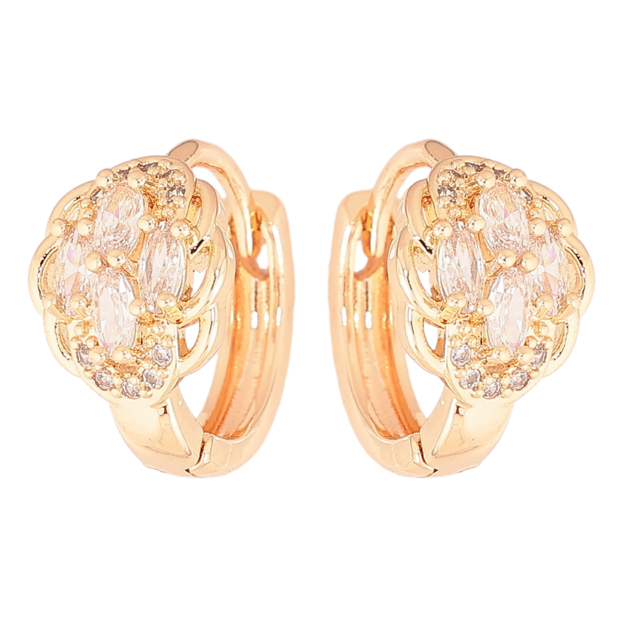 Серьги Xuping M&L Цвет 18K колечки Узор с кристаллами фото №1