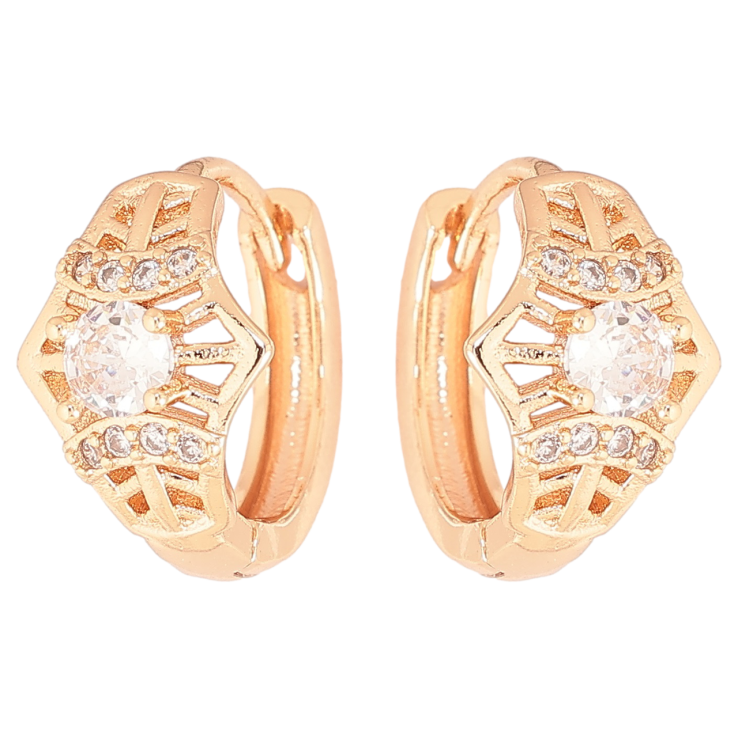 Серьги Xuping M&L Цвет 18K колечки Резной узор с кристаллами фото №22