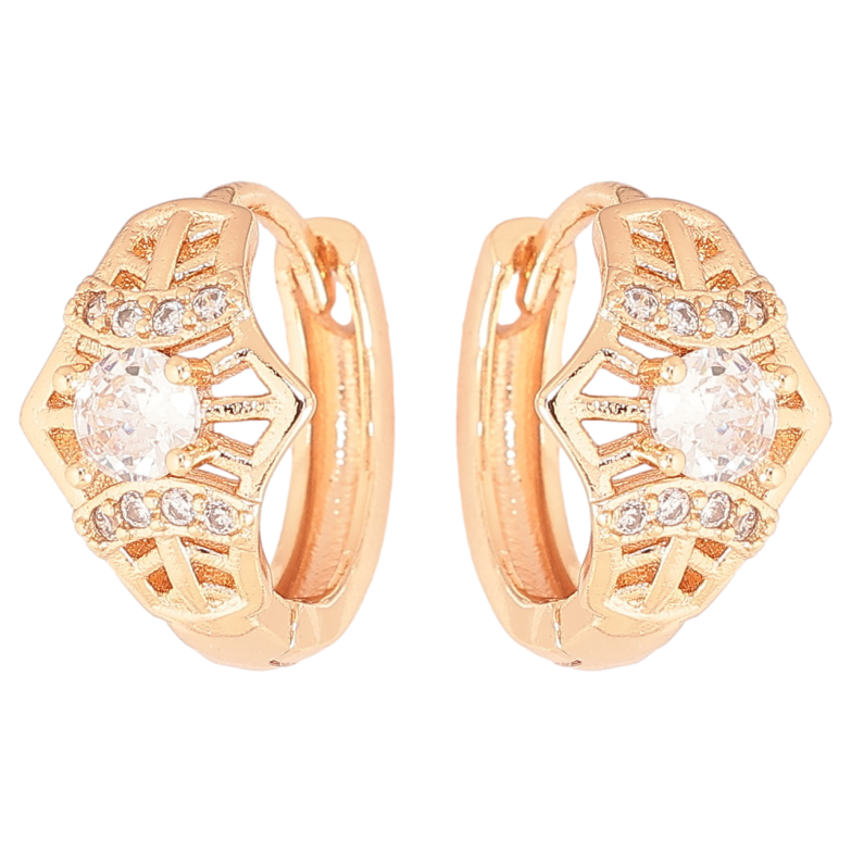 Серьги Xuping M&L Цвет 18K колечки Резной узор с кристаллами фото №1