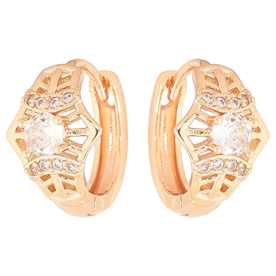 Серьги Xuping M&L Цвет 18K колечки Резной узор с кристаллами фото №1
