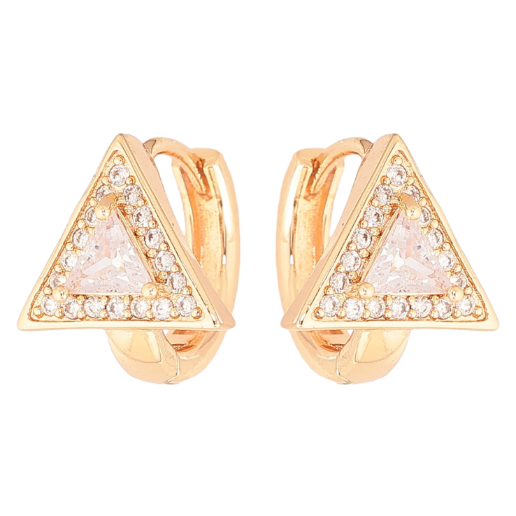 Серьги Xuping M&L Цвет 18K колечки Треугольники с кристаллами фото №23