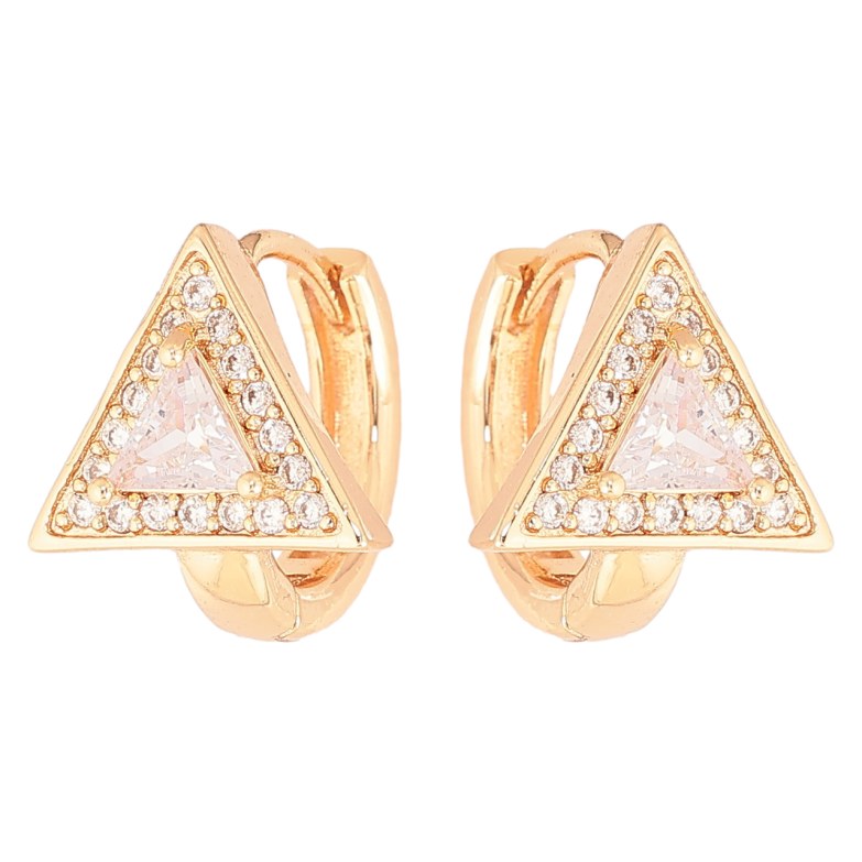 Сережки Xuping M&L Колір 18K колечка «Трикутники з кристалами» фото №1