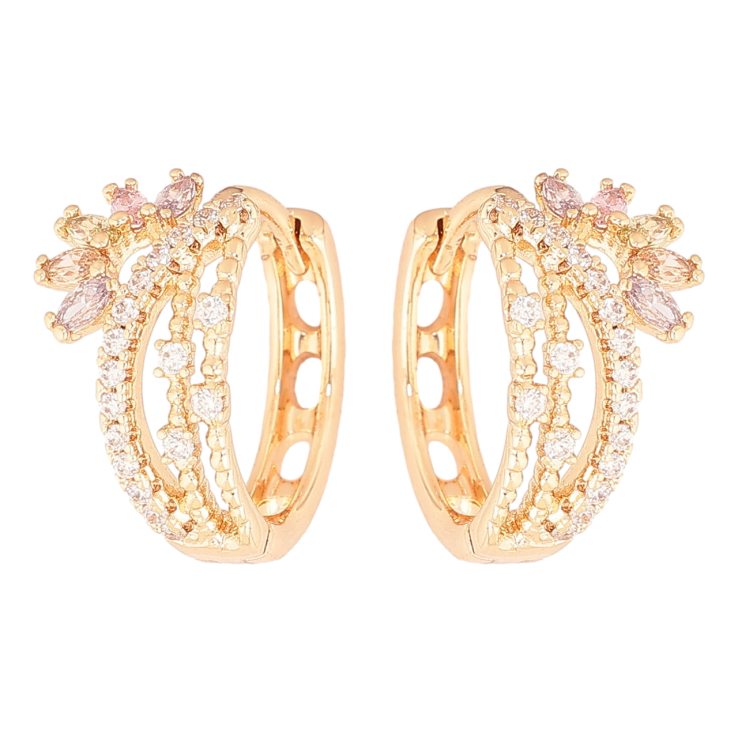 Серьги Xuping M&L Цвет 18K колечки Узор с кристаллами фото №14