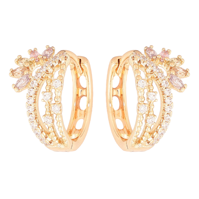 Серьги Xuping M&L Цвет 18K колечки Узор с кристаллами фото №9