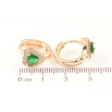 Серьги Xuping M&L Цвет 18K колечки Сердечки с зелеными кристаллами фото №2