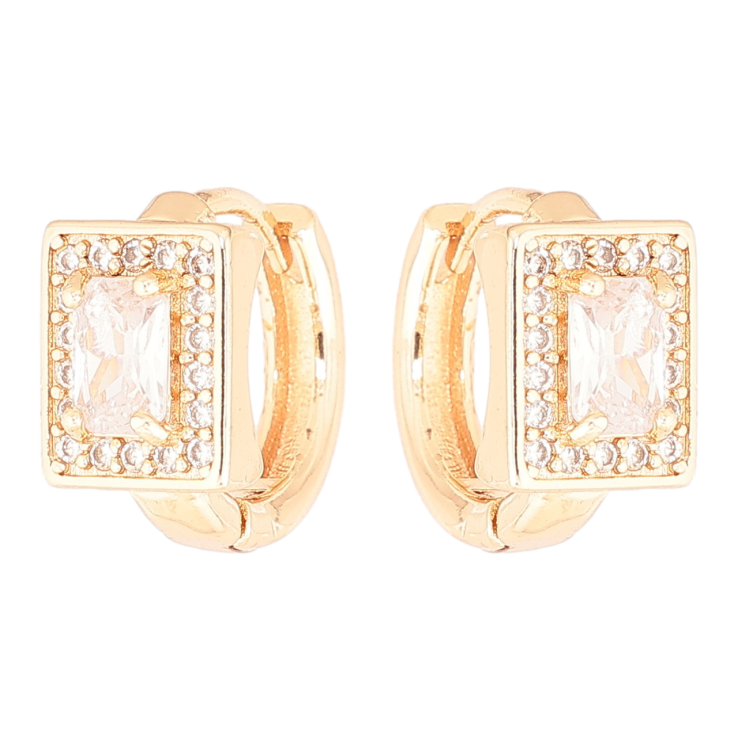 Серьги Xuping M&L Цвет 18K колечки Кристальные прямоугольники фото №23