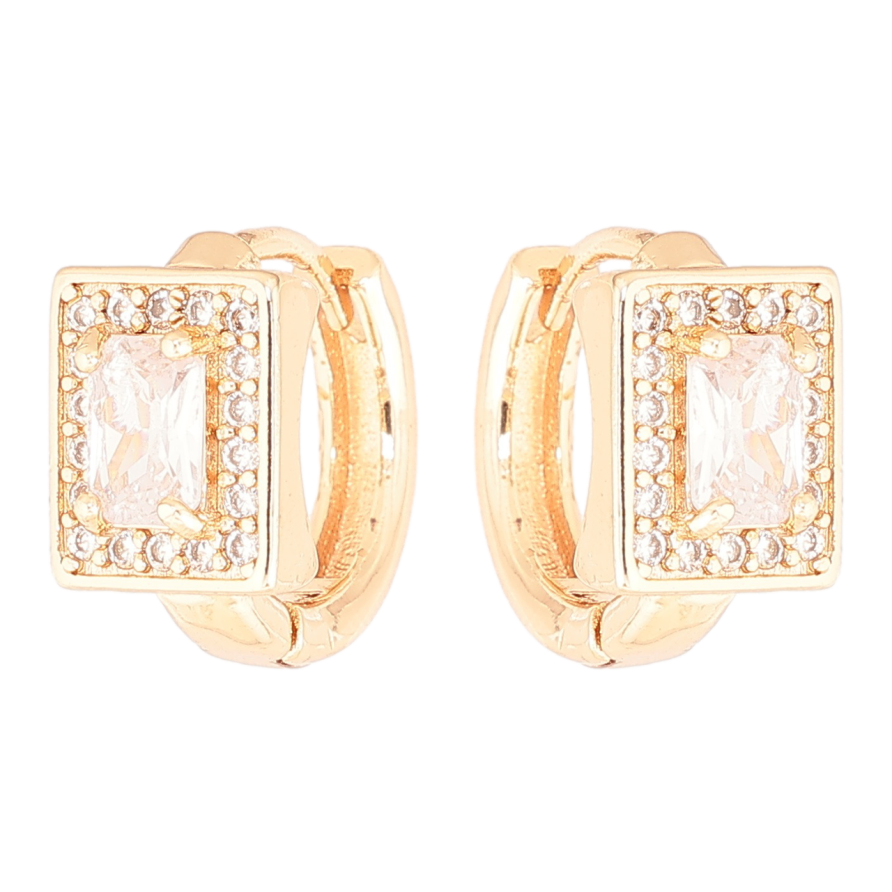 Серьги Xuping M&L Цвет 18K колечки Кристальные прямоугольники фото №1