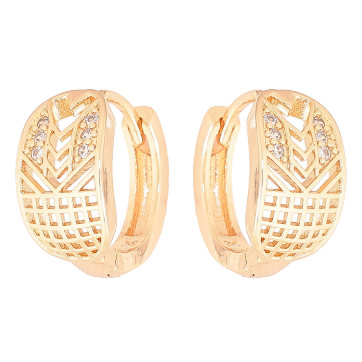 Серьги Xuping M&L Цвет 18K колечки Резной узор с кристаллами фото №24