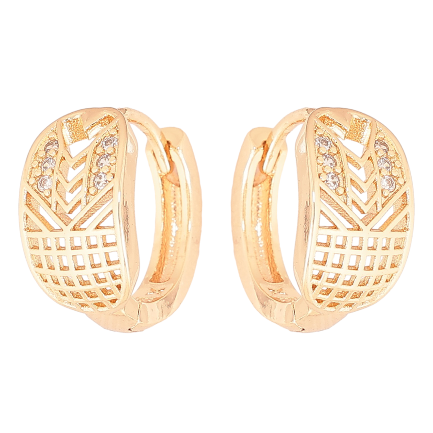 Серьги Xuping M&L Цвет 18K колечки Резной узор с кристаллами фото №1