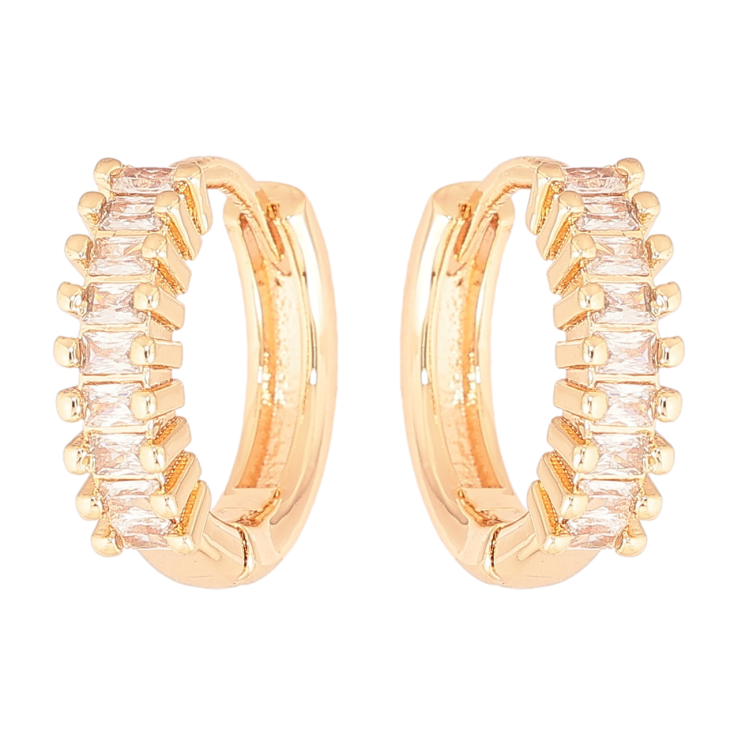 Серьги Xuping M&L Цвет 18K колечки Кристальная дорожка фото №25