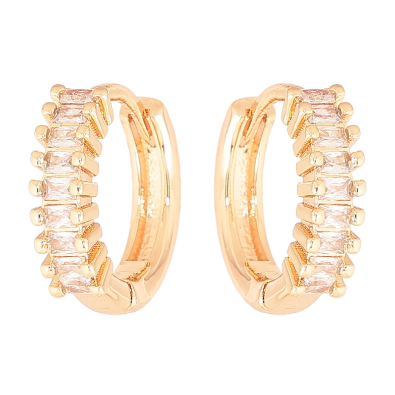 Серьги Xuping M&L Цвет 18K колечки Кристальная дорожка фото №1