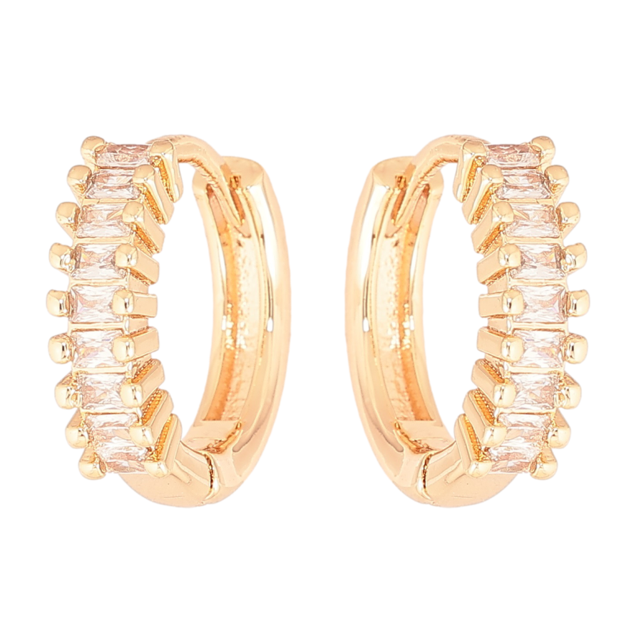 Серьги Xuping M&L Цвет 18K колечки Кристальная дорожка фото №1