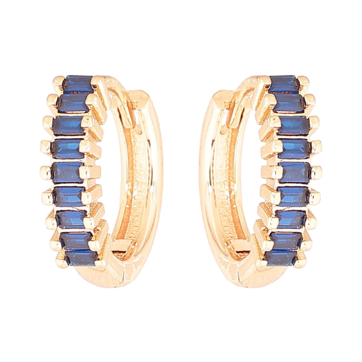 Серьги Xuping M&L Цвет 18K колечки Дорожки синих кристаллов фото №22