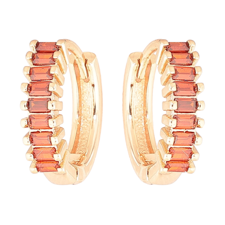 Серьги Xuping M&L Цвет 18K колечки Дорожки красных кристаллов фото №13