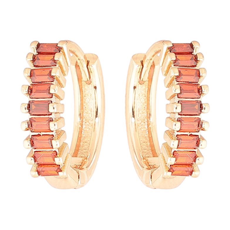Сережки Xuping M&L Колір 18K колечка «Доріжки червоних кристалів» фото №1