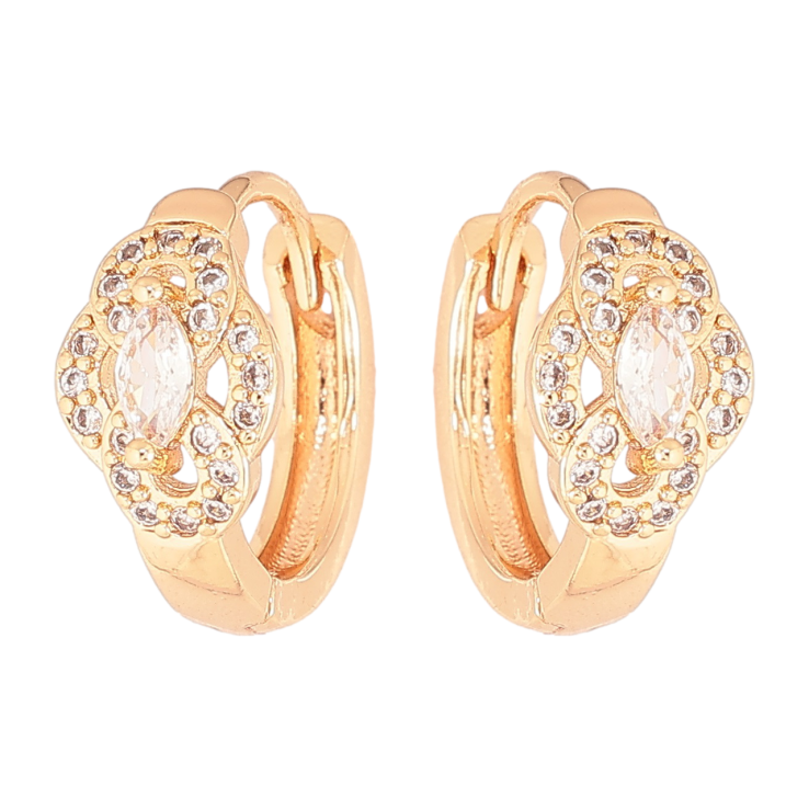 Серьги Xuping M&L Цвет 18K колечки Цветочный узор с кристаллами фото №13