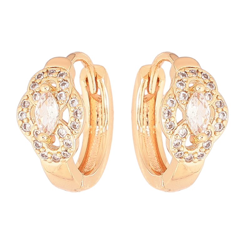 Серьги Xuping M&L Цвет 18K колечки Цветочный узор с кристаллами фото №1