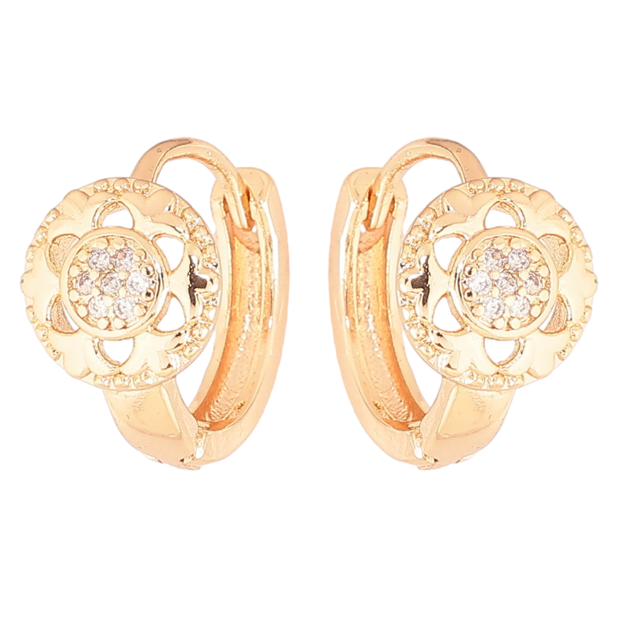 Серьги Xuping M&L Цвет 18K колечки Цветочный узор фото №1