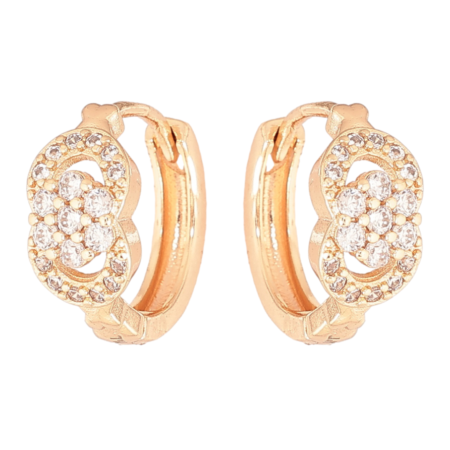 Серьги Xuping M&L Цвет 18K колечки Узор с кристаллами фото №1