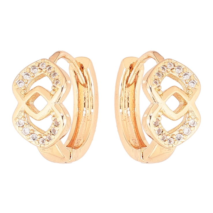 Серьги Xuping M&L Цвет 18K колечки Узор с кристаллами фото №18