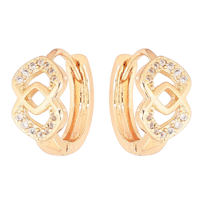 Серьги Xuping M&L Цвет 18K колечки Узор с кристаллами фото №1