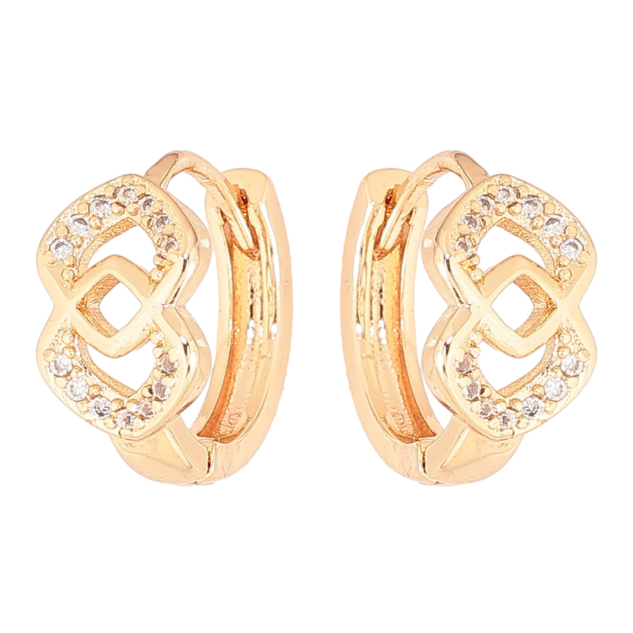 Серьги Xuping M&L Цвет 18K колечки Узор с кристаллами фото №1