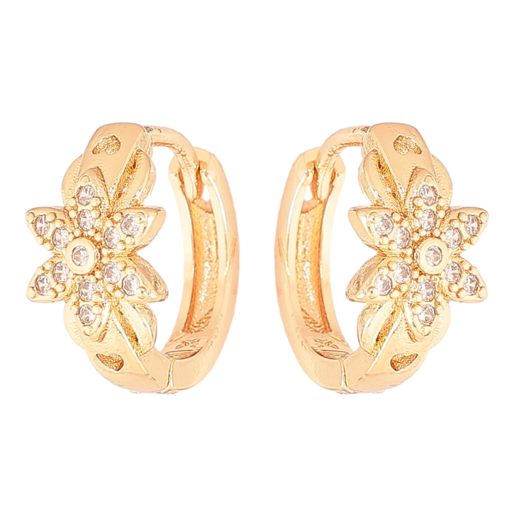 Серьги Xuping M&L Цвет 18K колечки Цветочки с кристаллами фото №22