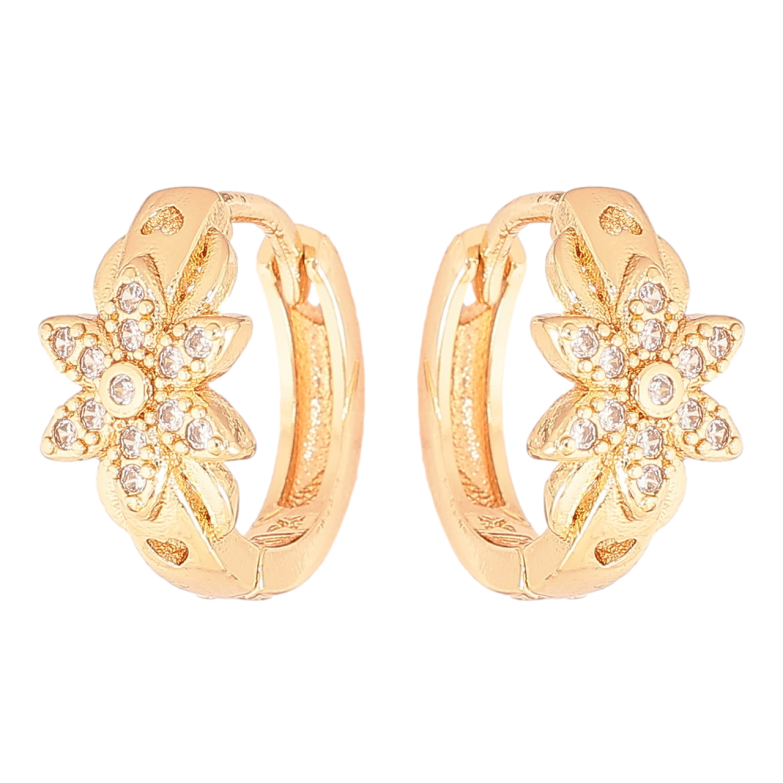 Сережки Xuping M&L Колір 18K колечка «Квіточки з кристалами» фото №1