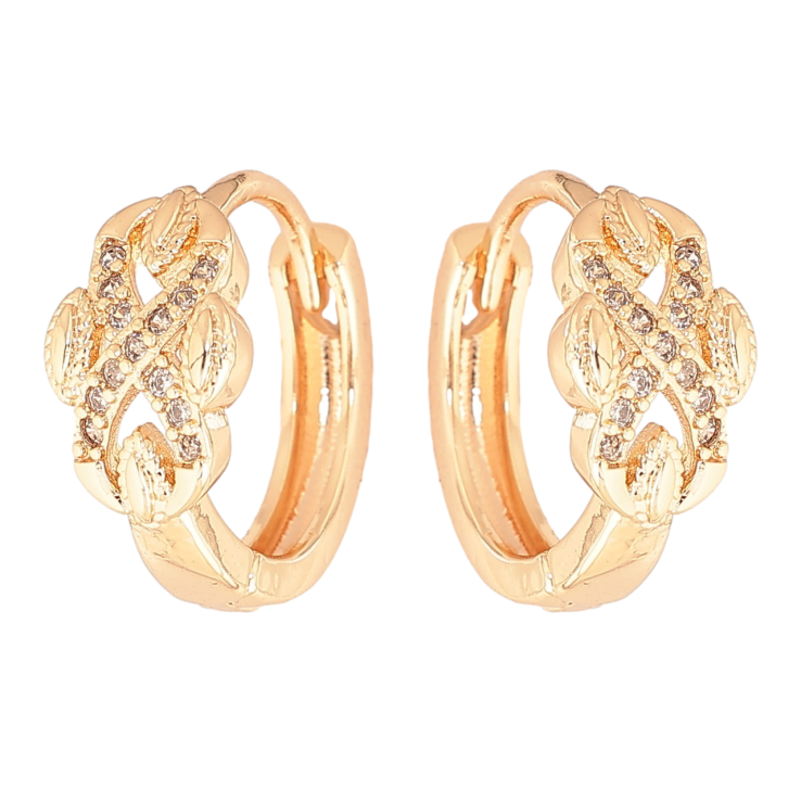 Серьги Xuping M&L Цвет 18K колечки Узор с кристаллами фото №17