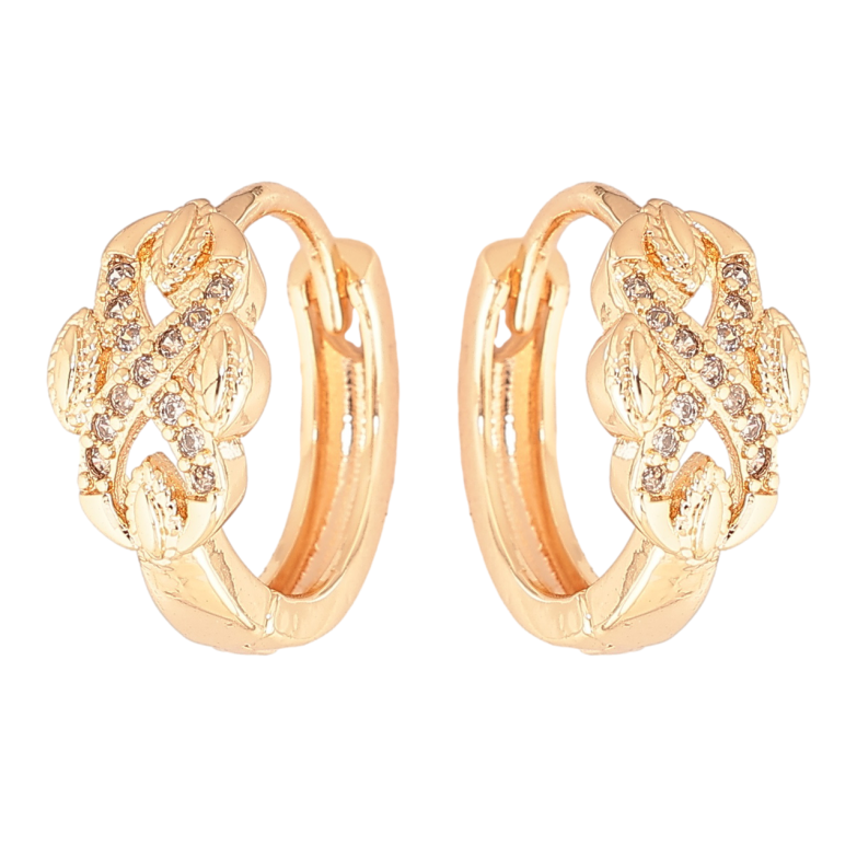 Серьги Xuping M&L Цвет 18K колечки Узор с кристаллами фото №1